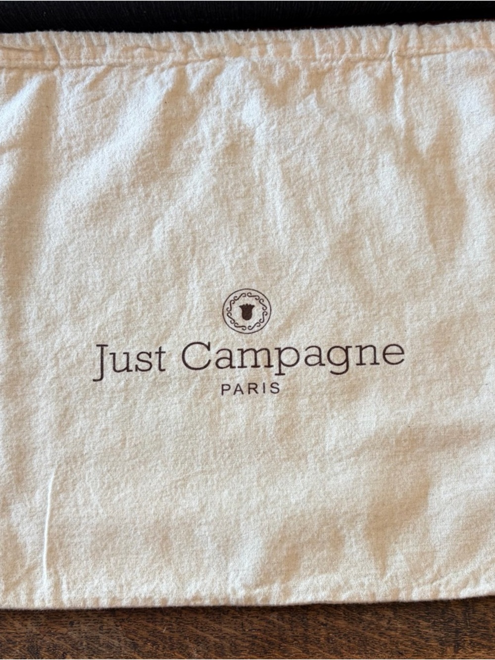 Just Campagne Paris Dust Bag - Cream with Brown Logo